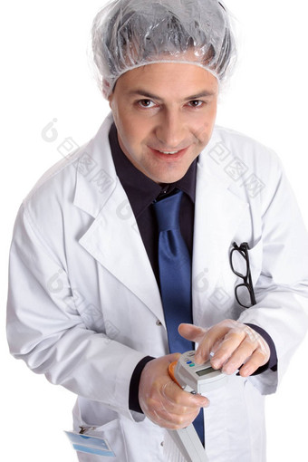 医疗医生科学家电子手按移液器