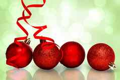 复合图像红色的圣诞节球装饰