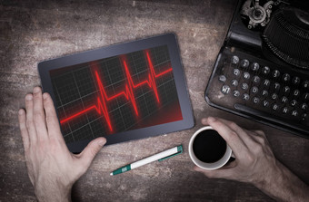 心电图平板电脑概念医疗保健