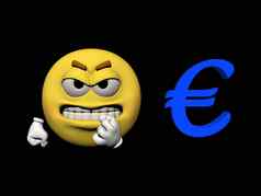表情符号愤怒的欧元渲染