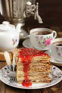 俄罗斯布利尼树莓小时古董茶壶茶具