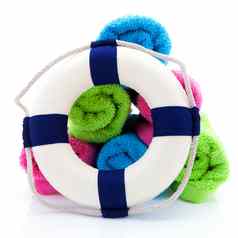 夏天齿轮色彩斑斓的毛巾生活浮标