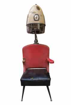古董复古的理发师头发干燥机椅子