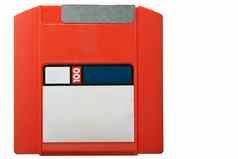红色的邮政编码磁盘孤立的白色背景