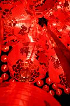 红色的中国人灯笼装修