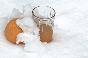 橙色水果橙色汁冷藏雪白花园