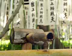 水滴竹子喷泉日本神社