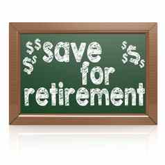 储蓄退休黑板