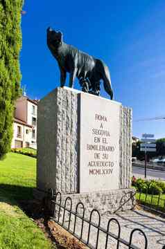 纪念碑罗马渡槽塞戈维亚卡斯提尔利昂西班牙