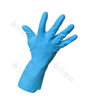 蓝色的保护<strong>手套</strong>孤立的白色背景