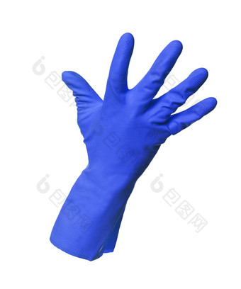 蓝色的保护<strong>手套</strong>孤立的白色背景