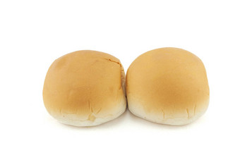 新鲜的双面包孤立的白色背景