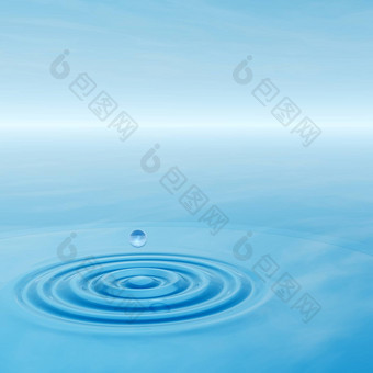 概念上的蓝色的液体下降下降水