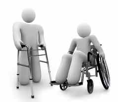 残疾的人禁用人轮椅搭配的沃克