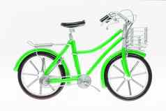 绿色手工制作的自行车数字