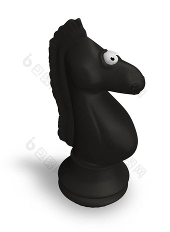 黑色的国际象棋骑士
