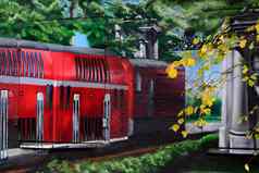 色彩斑斓的火车涂鸦柏林