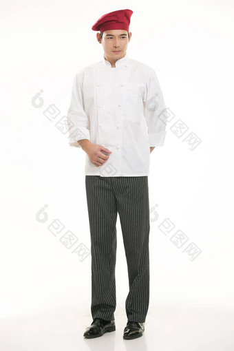 穿类型服装老板营养师前面白色背景