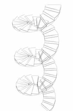 戴着一副金属框螺旋楼梯的角度来看视图孤立的