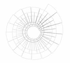 戴着一副金属框螺旋楼梯前视图孤立的