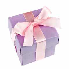 礼物盒子粉红色的丝带弓