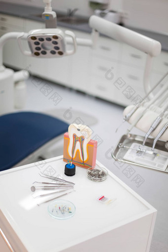 牙医办公室设备明亮的色彩斑斓的语气概念