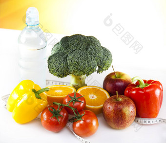 蔬菜水果健身日落