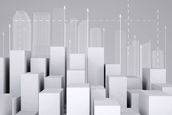 简约城市白色多维数据集戴着一副金属框建筑箭头