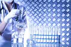 生物技术化学实验室玻璃器皿生物有机现代概念