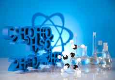 实验室玻璃器皿明亮的现代化学概念