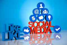 社会媒体沟通互联网概念媒体图标集