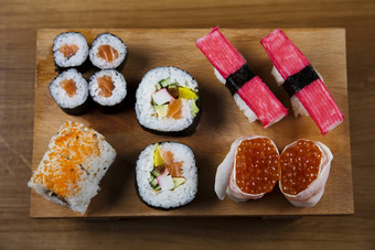 集合寿司东方厨房色彩斑斓的主题