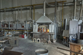 大气内部著名的慕拉诺岛玻璃工厂