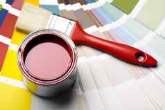 色彩斑斓的罐油漆明亮的色彩斑斓的语气概念