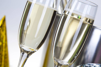 香槟一年的庆祝活动明亮的色彩斑斓的生动的主题