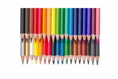 行彩色的铅笔孤立的白色
