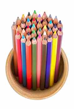 彩色的铅笔铅笔盒子孤立的