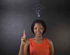 明亮的的想法灯泡思考南非洲非洲美国女人老师学生