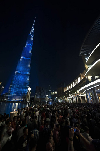 迪拜人群迪拜塔哈利法塔最高的建筑