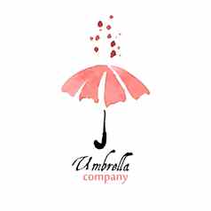 设计元素粉红色的伞滴