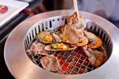 混合烤肉海鲜筷子烧烤烧烤