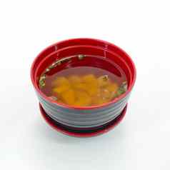 味噌汤日本食物隔离白色背景