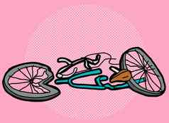 压碎自行车粉红色的