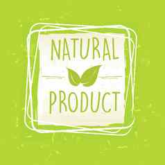 自然产品叶标志框架绿色纸巴克