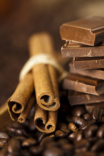 巧克力咖啡生动的颜色自然语气
