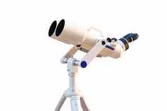 望远镜孤立的白色背景搜索明星宇宙