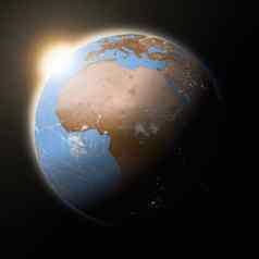 太阳非洲地球地球