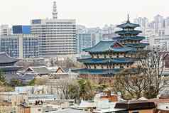 Gyeongbokgung宫恰当的祝福五月