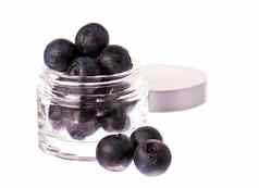 新鲜的蓝莓美奶油Jar