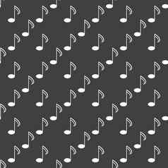 音乐元素笔记网络图标平设计无缝的灰色的模式